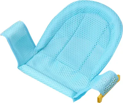 Immagine prodotto di Supporto per seggiolino da bagno per neonati con cinghia regolabile e traspirante, antiscivolo (blu)