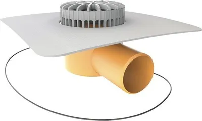 Obrázek produktu pro Vodorovná vyhřívaná terasová vpust TOPWET s integrovanou PVC manžetou, DN 110