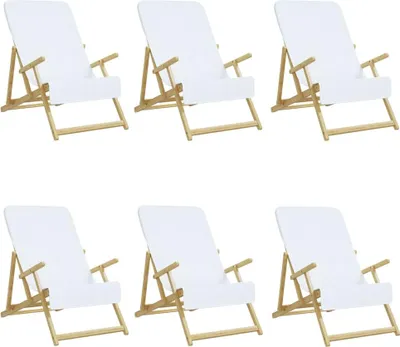 Obrázok produktu pre vidaXL Plážové uteráky 6 ks. Biele 60x135 cm Tkanina 400 GSM