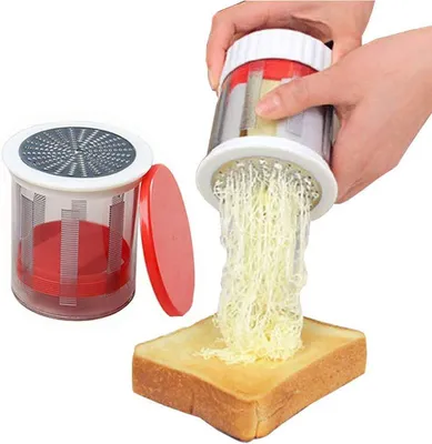 Produktbild von Buttermühle mit Käsereibe, Käsetrommelreibe, Käsemühle und Käsehobel für Toast, Kekse, Nudeln sowie glatte, streichfähige Schokolade