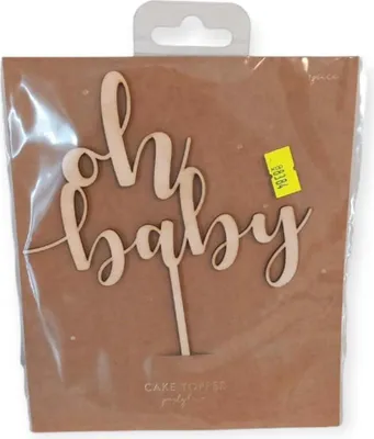 Zdjęcie produktu dla Topper drewniany Oh baby, 17cm