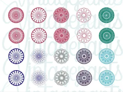 Produktbild von Vintageparts Motivbogen Mandala für 18mm Cabochons, 7 Stück