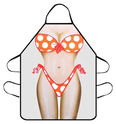 Lustige Damen-Kochschürze, Orange, 60x73 cm, Polyester