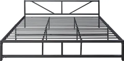 Produktbild von Metallbett 'Meran' Metallbett Bettgestell Doppelbett 180 x 200 cm Stahl Schwarz