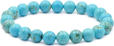 Produktbild von Tyrkysový náramok z drahých kameňov Bixorp Gems - náramok z leštených korálikov z drahých kameňov - 20 cm