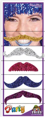 Produktbild von 5 Stück Glitter Bärte selbstklebend Karneval Fasching Halloween Party Cosplay