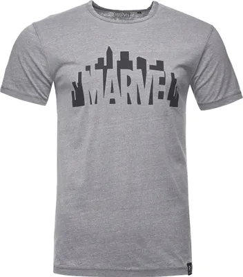 Produktbild von Recovered T-Shirt Marvel City Logo Light Grey im zeitlosen Design Grey S