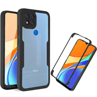 Obrázek produktu pro Redmi 9C Pouzdro, 360° Kompletní Ochrana s Vestavěným Chráničem Displeje pro Xiaomi Redmi 9C černé