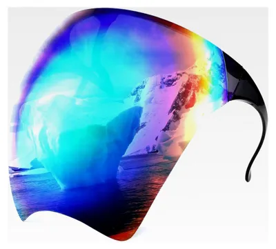 Produktbild von Vollgesichtsschutz Sonnenbrille mit futuristischem Visier und verspiegelten Linsen