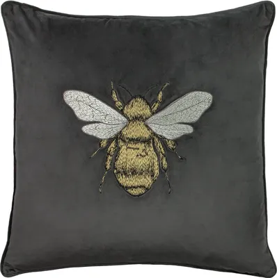 Image de Paoletti - Housse de coussin "Hortus Bee" RV2110 (50 cm x 50 cm) (Anthracite)