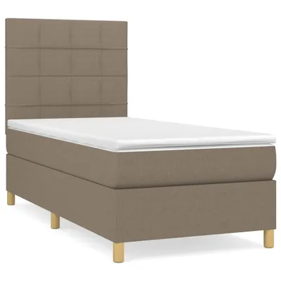 Produktbild von vidaXL Boxspringbett mit Matratze Taupe 90x200 cm Stoff