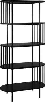 Produktbild von Regal - 80 x 172 cm - Schwarz matt - Metall - mit 4 Fächern
