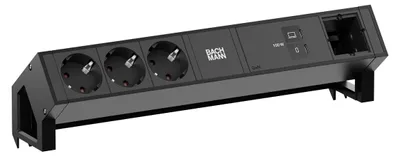 Produktbild von Bachmann Desk2 3Xcee7/3 1Xusb C/C 100W, 1Xcm L=0,2M Ral9005