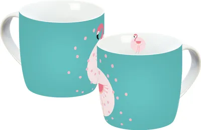Produktbild von Tasse Flamingo Türkis+Punkte 300ml