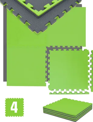 Produktbild von 2 cm Dick: 1m² Bodenschutz Fitnessmatte - 4 Sportmatten 50 x 50 cm