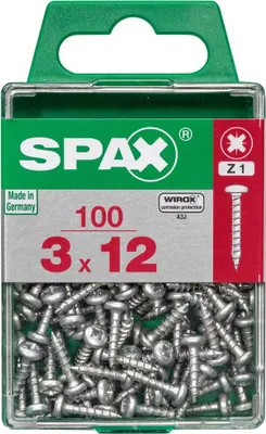 Produktbild von Spax Universalschrauben 3.0 x 12 mm TX 10 Rundkopf- 100 Stk.