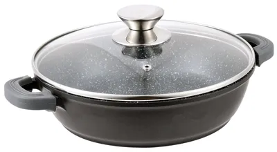 Produktbild von 40 cm Bräter Bratpfanne Servierpfanne Schmorpfanne Induktion Glasdeckel Kasserolle