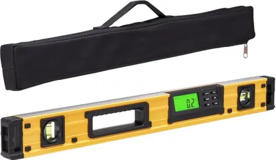 Produktbild von Digitaler Neigungssensor Wasserwaage mit LCD-Bildschirm - 600mm Länge - Aluminium - 3 Libellen - Messbereich: 0-360°(4x90°) - Genauigkeit: 0,5mm/m - Speicheraufzeichnungs- & Hold-Funktion