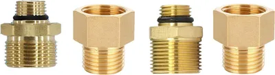 Produktbild von Gasanschluss Adapter, 4 teiliges Gasflaschen Adapter - Set für das EU-Ausland,Propanflaschen-Adapterset für Deutschen Druckregler, Zum Anschluss von Druckreglern an ausländischen Gasflaschen