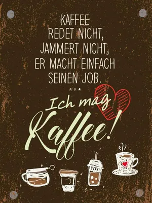 Produktbild von vianmo Holzschild 40x30 cm Kaffee redet nicht, jammert braun Essen Trinken