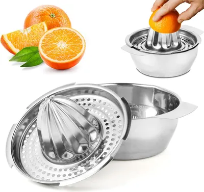 Zdjęcie produktu dla Przenośna wyciskarka do cytrusów ze stali nierdzewnej, o średnicy 13,8 cm, idealna do przygotowywania świeżych soków