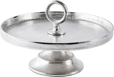 Produktbild von Blumenständer Stand Moderne Deko Schüssel Deko - Servierschale aus Metall Aluminium - Silber Luxus - Tischdeko Hochzeit - Weihnachtsdeko f
