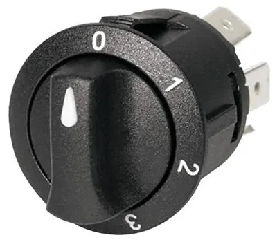 Imagen del producto de Interruptor rotatorio Lampa, 4 posiciones, 12/24 V, 10 A, montaje empotrado, OEM 45566