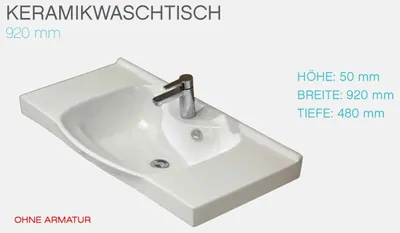 Produktbild von PELIPAL TRENTINO 920 Keramikwaschtisch / Weiß / 92 x 5 x 48 cm