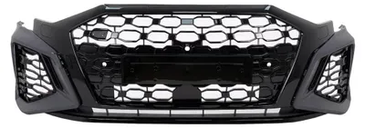 Productafbeelding van Stootbalk met radiatorrooster voor Audi A3 8Y, modeljaren 2020-2023, sedan/Sportback, RS3-design, met SRA (achter) en PDC (parkeersensoren).