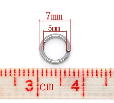 50 Edelstahl Verbindungsringe offen, Biegeringe, Binderinge 7 mm