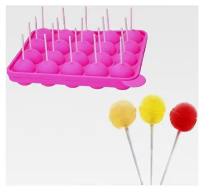 Produktbild von Silikonform für Cake Pops, 20 runde Cake Pop Backformen, Lollipop Silikonformen für Süßigkeiten, Gelee und Schokolade