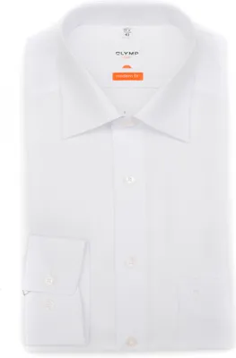 Produktbild von OLYMP Luxor Modern Fit Hemd 46 XXL Langarm Popeline weiß, Größe:46