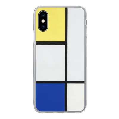 Produktbild von MuchoWow® Handyhülle Schutzhülle Hülle für iPhone X Komposition mit Gelb, Blau und Schwarz - Piet Mondrian Silikon Softcase Handy Hülle - Handyhülle