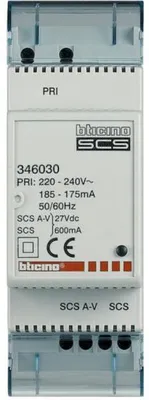 Immagine prodotto di Alimentazione 2 fili 600 mA - Alimentazione per citofono 230V / 27V 346030
