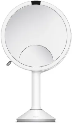 Zdjęcie produktu dla Lustro sensoryczne Trio, sterowanie dotykowe, ładowalne, 20 cm, białe - Simplehuman