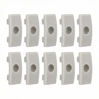 Produktbild von MasterLED 10er Set Endkappen für LED Alu-Profil Aufbau Grau mit Loch Zubehör