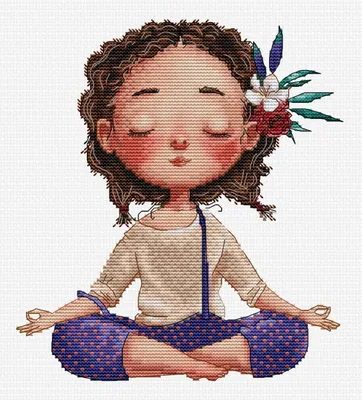 Produktbild von HobbyJobby Kreuzstich Stickpackung "Meditation", Zählmuster, 19x21cm
