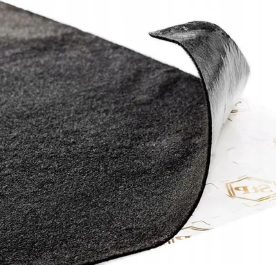 Produktbild von QLS Autoteppich Selbstklebend zur Auskleidung 25x100 cm Schwarz Meterware 11076