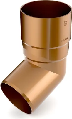 A copper-colored pipe elbow fitting.
