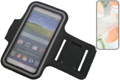 Produktbild von Kompatibel mit Google Pixel 9 Neopren Jogging Armband Sportarmband Oberarmband schwarz kompatibel mit Google Pixel 9 mit Reflektor Streifen. Fitness