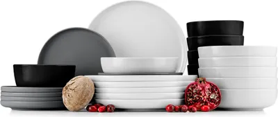 Obrázek produktu pro Konsimo Kombinovaný servis VICTO Mísa Dezertní talíř Jídelní talíř Polévkový talíř 6 osob 24 ks, Barevný, Keramika, Loft, 20 cm | 27 cm | 18,5 cm | 14,5 cm