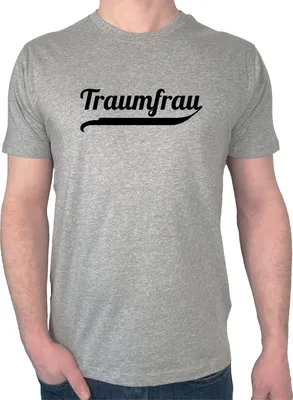 Produktbild von Huuraa Herren T-Shirt Traumfrau Schriftzug 3XL Sport Grey Bio Baumwolle Fairtrade Herrenshirt Geschenkidee