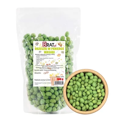 Zdjęcie produktu dla Orzeszki w panierce wasabi 500g Brat.pl