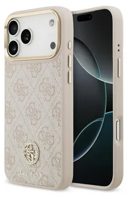 Produktbild von Guess 4G Strass Logo Magsafe Fall für Iphone 17 Pro Max - Różowe
