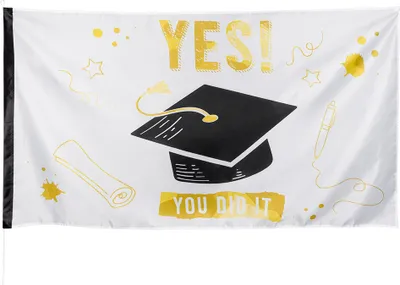Produktbild von Fahne Yes you did it Abitur Prüfung Doktor Bachelor Master Abschluss Deko