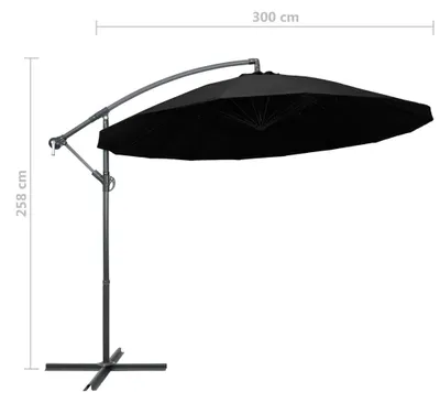 Produktbild von vidaXL Ampelschirm Schwarz 3 m Aluminium-Mast