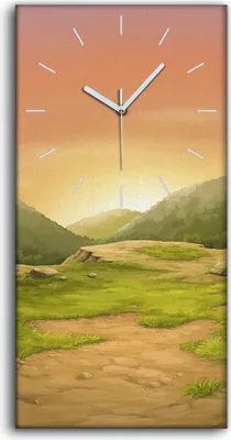 Produktbild von Dekor Leinwand Uhr Wandbilder Geräuschlos 30x60 Sonnenuntergang auf den Klippen - weiße Hände
