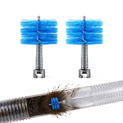 Produktbild von 2 tlg. 12–16mm Anschluss Bürstenkopf für Rohrreinigungsspiralen Rohrreinigungsbürste für Rohre Ø30–70 mm Weichbürsten-Aufsatz Flexible Bürste