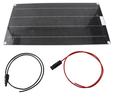 Immagine prodotto di Pannello solare, 100 W, monocristallino, leggero, portatile, caricabatterie con cavo per tetto della tenda del camper, nero
