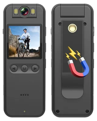 Produktbild von 2K-Koerperkamera mit Audio- und Videoaufzeichnung Tragbare Koerperkamera WiFi-Kamera Camcorder mit um 180¡ã drehbarem Objektiv Magnetischer Rueckclip Fahrradstaender fuer Strafverfolgung Lieferung Persoenliche Reisen Outdoor-Sport